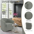 thumbnail image 6 of DREAMSIDEA Swivel Accent Chairs Set of 2,Oversized Linen Barrel Club Chair Upholstered Armchair for Living Room -Light Gray, 6 of 6
