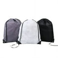 thumbnail image 4 of TELOLY 2Pcs Drawstring Backpack Wide Storage Drawstring Bags Ultra-Portable Length-Adjustable Straps Draw String Back Bag Style6 Black, 4 of 5