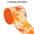 thumbnail image 1 of Orange Pumpkin Ribbon Autumn Harvest Overlock Ribbon 180 Inches of Craft Ribbon, 1 of 10