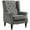 Dark Gray, variant on Topcobe Vintage-Inspired Upholstered Armchair, Sleek High-Back Design, Tufted Fabric Seat, Classic Wooden Leg Frame, Ideal for Living Room or Bedroom, Gray
