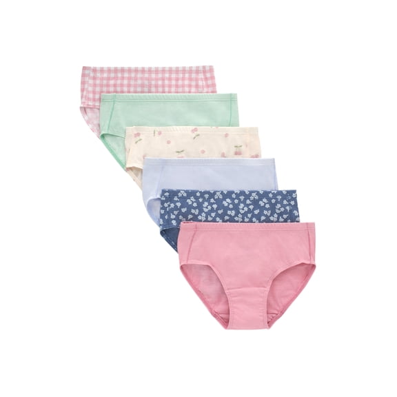 Hanes Toddler Girls’ Pure Comfort Organic Cotton Brief Underwear, Assorted, 6-Pack