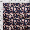 thumbnail image 2 of oneOone Cotton Poplin Navy Blue Fabric Flower Watercolor Sewing Material Print Fabric By The Yard 56 Inch Wide, 2 of 4