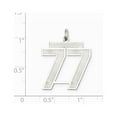 thumbnail image 2 of White Sterling Silver Charm Pendant 77 25 mm 21 Rhodium-Plated Large Satin Number, 2 of 2