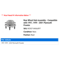 thumbnail image 2 of Rear Wheel Hub Assembly - Compatible with 1997, 1999 - 2001 Plymouth Prowler 2000, 2 of 2