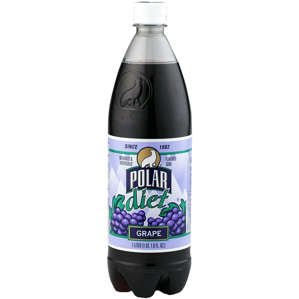 Polar Diet Soda, Grape, 33.8 Fl Oz, 12 Ct