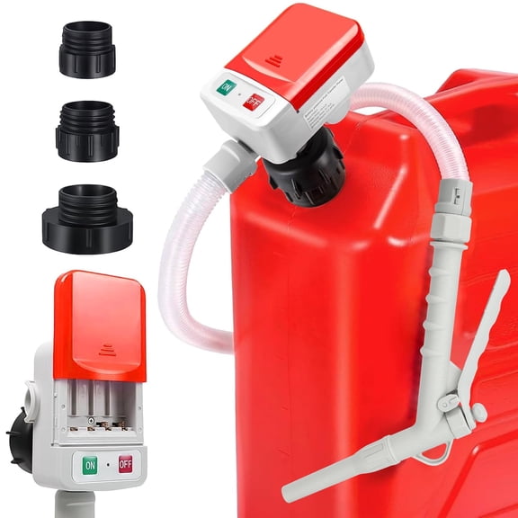 Battery Powered Gas Can Pump, TSV Electric Fuel Transfer Pump for Gasoline, Diesel, Water, 3.2GPM High Flow Automatic Siphon Pump with Auto Stop, Portable Fuel Pump for Gas Can, No Assembly