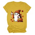 thumbnail image 7 of CAICJ98 Women's Halloween Shirts Cute Ghost Fall Pumpkin Graphic Shirt Short Sleeve Tee Tops, 7 of 7