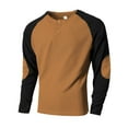 thumbnail image 1 of pstuiky camisetas de manga larga para hombre, Sudadera deportiva de manga larga para hombre, de color liso, en contraste, cómoda y con cuello redondo. salir tops xl, 1 of 8