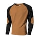 thumbnail image 1 of pstuiky manga larga para hombre, Sudadera deportiva de manga larga para hombre, de color liso, en contraste, cómoda y con cuello redondo. Tops de hombre xxl, 1 of 8