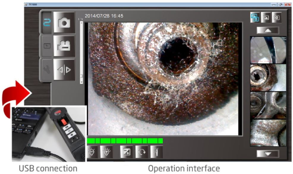 Vividia D3145 USB Digital 180 Degree One-Way Articulating Borescope with 4.5mm Diameter 1m Long Camera Probe
