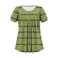 thumbnail image 6 of Xixinqiwan Women Tops under $10.00,Women Summer Casual Shirts Short Sleeve Striped Tunic Tops Crew Neck Tee Tshirt Blouses for Women Army Green L, 6 of 7