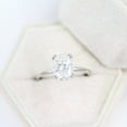 thumbnail image 5 of Circle Jewel Moissanite Engagement Ring for Women - 1.5 Ct Oval Moissanite - 14K White Gold Plated - Double Prong Set - Perfect for Proposals, Anniversary, or Special Occasions - Gift for Her, 5 of 6