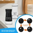thumbnail image 4 of Qissep 2Pcs 4 oz Salt and Pepper Shakers Sets,Stainless Steel Spice Dispenser,with Adjustable Pour Holes,for Kitchen Dining Cooking BBQ,Black&White, 4 of 8