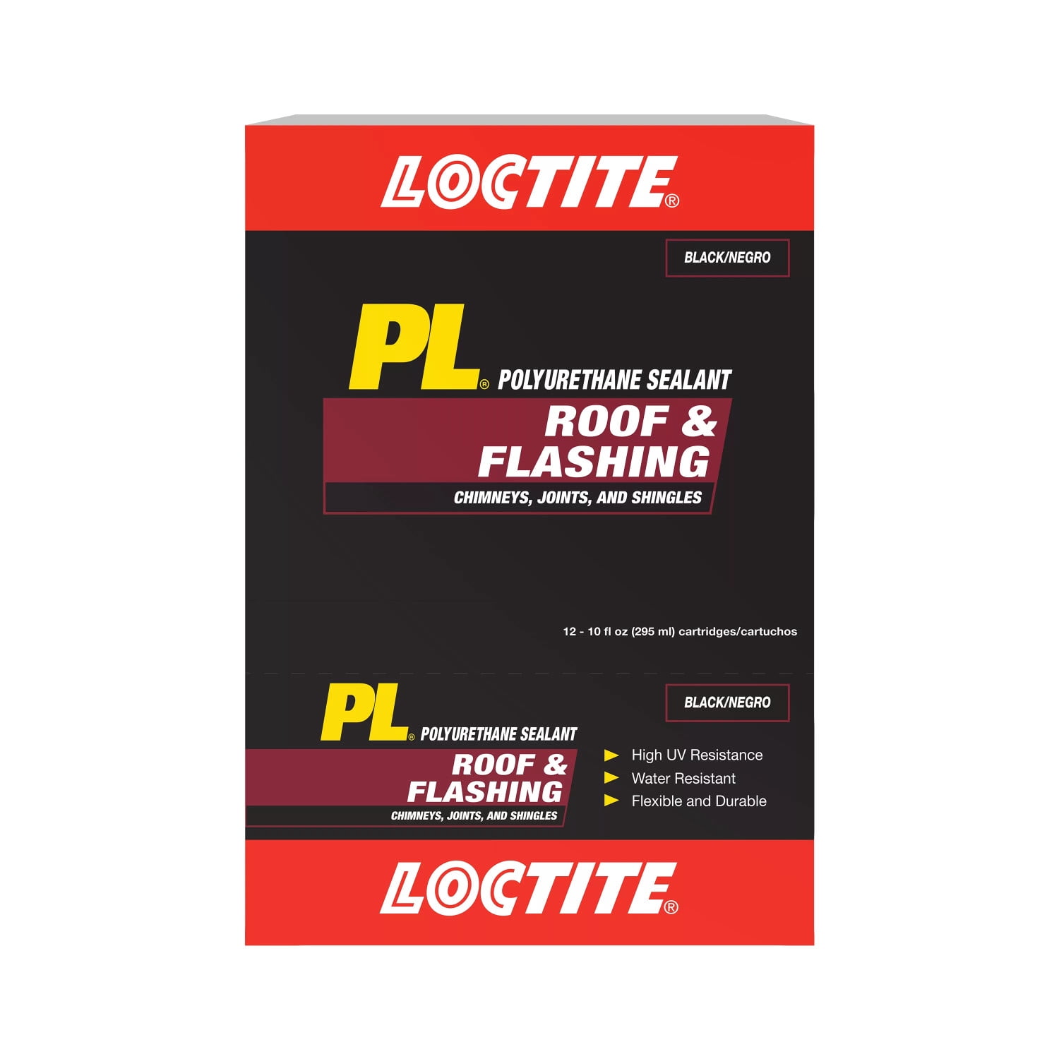 (2 pack) Loctite Pl Polyurethane Sealant Roof and Flashing, Pack of 1, Black 10 fl oz Cartridge