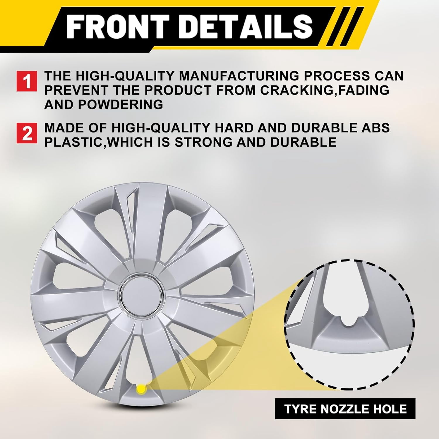 16" Hubcaps Wheel Rim Covers for 2011-2018 Volkswagen Jetta,Heavy Duty PP Material (Set of 4,Lacquer)