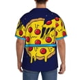 thumbnail image 3 of Pofeuu PLANETA EN FORMA DE PIZZA Print Mens Casual Short Sleeve Shirts Beach Summer Spread Collar Pocket Tops Men's Casual Short-sleeved Shirt-4X-Large, 3 of 5