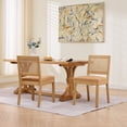 thumbnail image 4 of S-HOME Mid Century Modern Farmhouse Rattan Dining Chairs Set of 2 with Cane Upholstered Seats Natural Hardwood Frame, Tan, 4 of 16