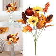 thumbnail image 2 of Hilingoto Artificial Flowers Clearance! Household Imitation, Grebest Floral Decor Fall Artificial Flower Bouquet Realistic Silk Sunflower Halloween Thanksgiving Festival Indoor Outdoor, 2 of 9