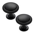 thumbnail image 1 of Paquete de 2 pomos para gabinete de cocina de 1,1 pulgadas, pomos para cajones, pomos para aparador, pomos de zinc negro mate, pomos para cajones de aparador oso de fresa Electrónica, 1 of 5