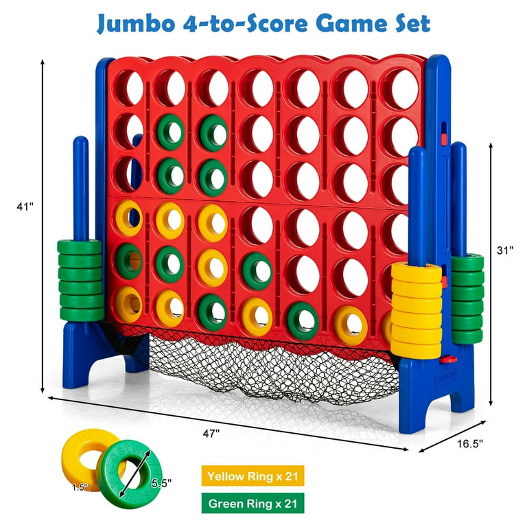 Costway Jumbo 4-in-a-Row Connect Game Set for Big Family Fun
