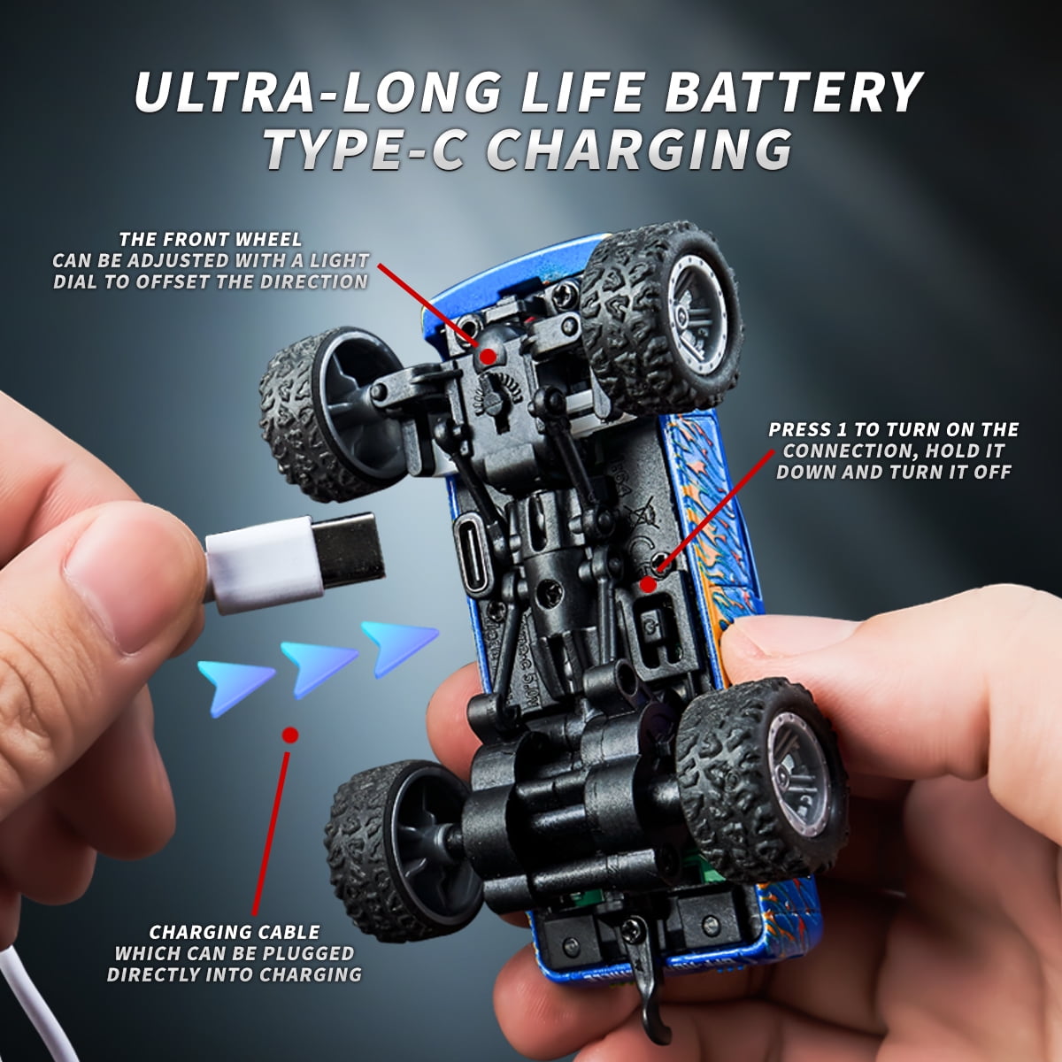 Mini Alloy RC Off - Road Trucks，2.4G Remote Control, Cool Lighting & 3 - Gear Power Adjustment，Kids' Racing Toy Cars