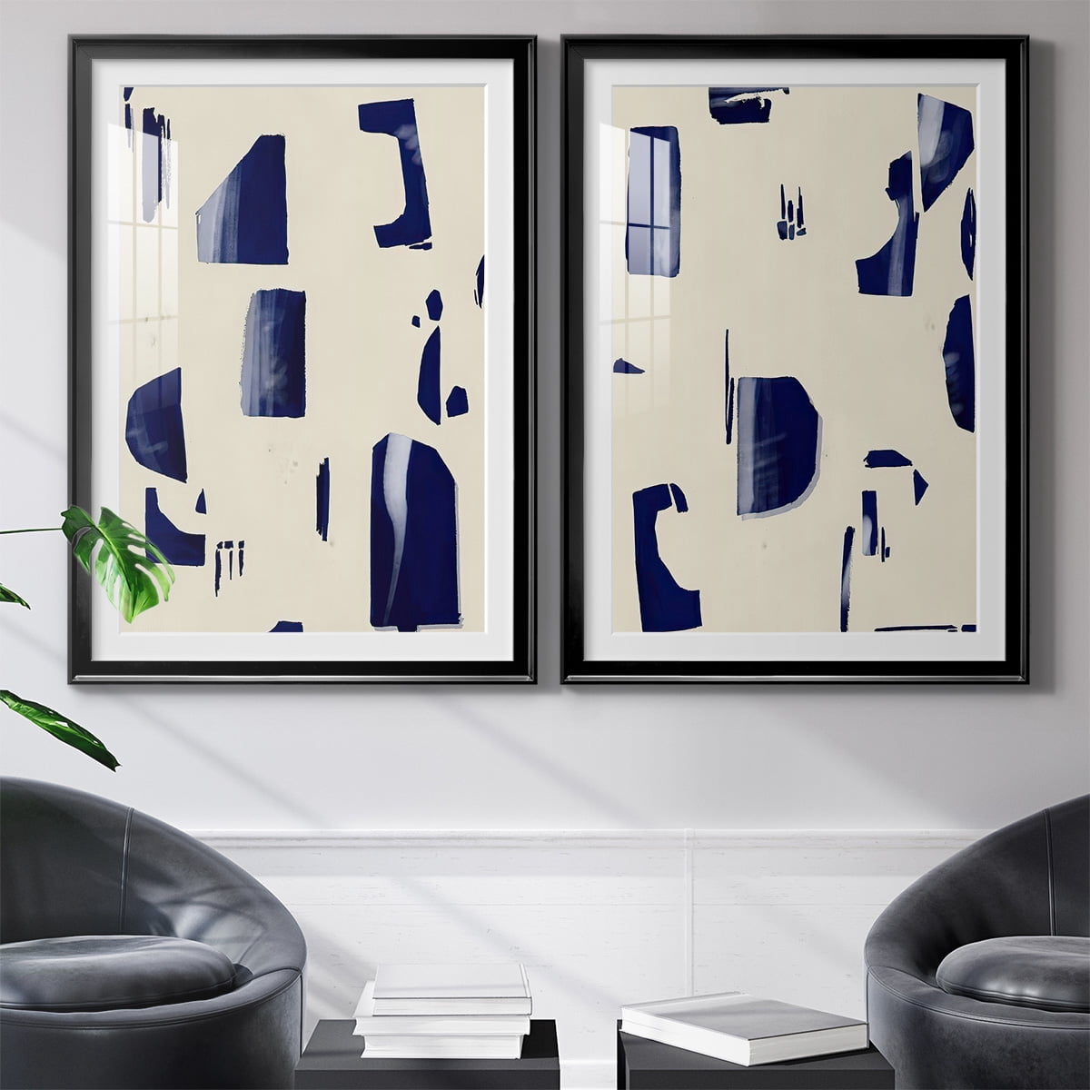 Wexford Home Fragment Abstraction I Premium Framed Print, 26.5" x 36.5" - Ready to Hang, Black (Set of 2)