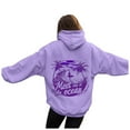 thumbnail image 4 of vigerakr Oversized Graphic Hoodies for Women Trendy Fashion Preppy Sweatshirt Long Sleeve Y2K Tops with Pockets (Purple, XXL), 4 of 6