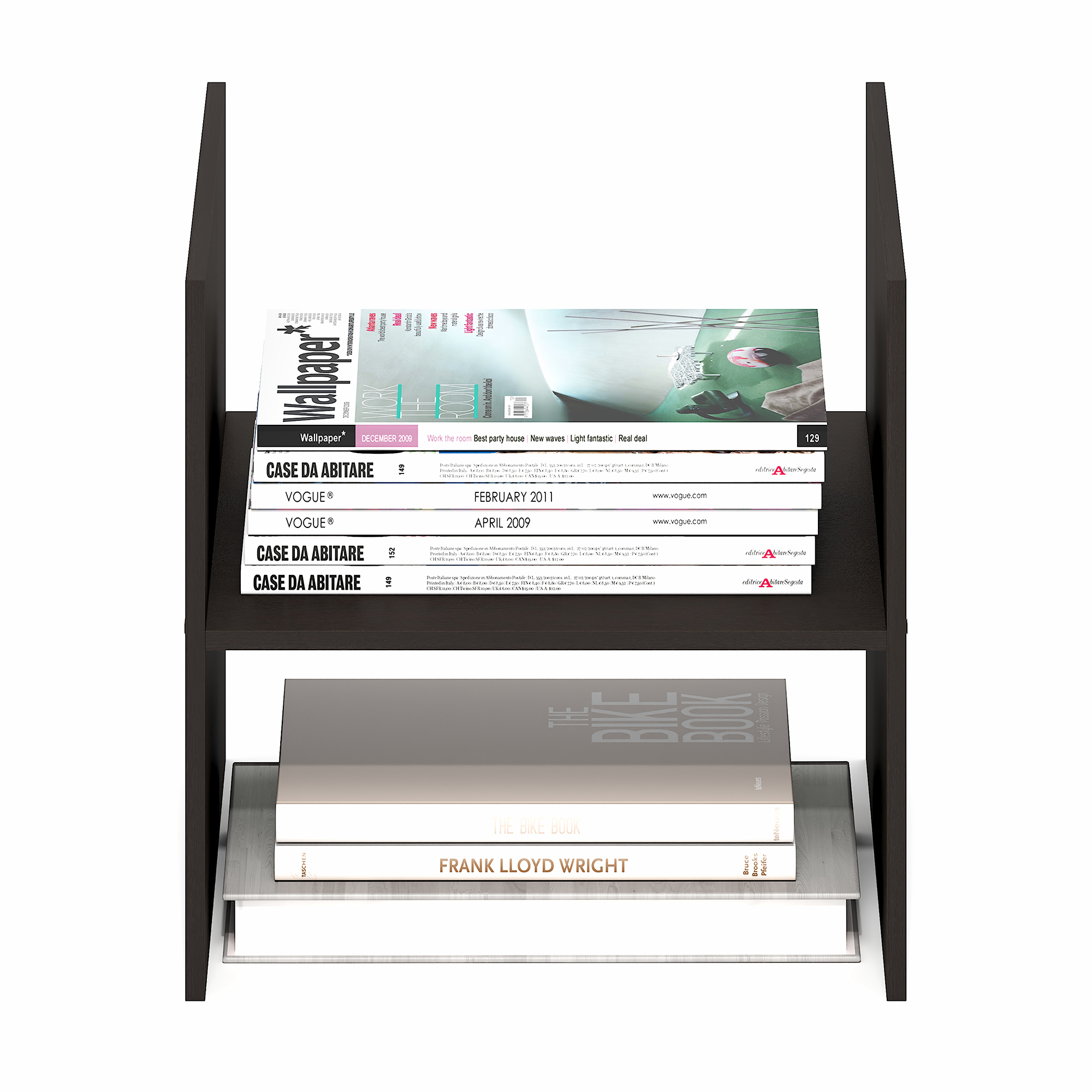 Furinno CUBICLE H-Shelf Cube Organizer 2-Tier Shelf Accessory Black Dark Oak