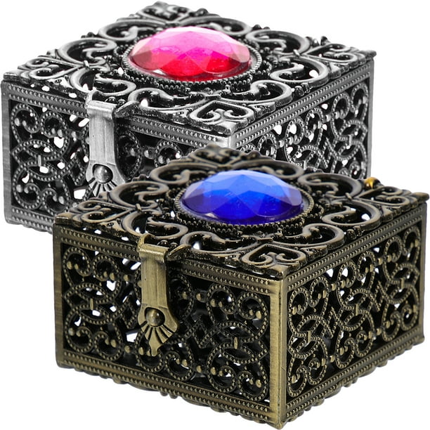 KAKOWELY 2 cajas delicadas para rosarios, estilo retro, caja decorativa para cuentas de oración, caja vintage para joyería.