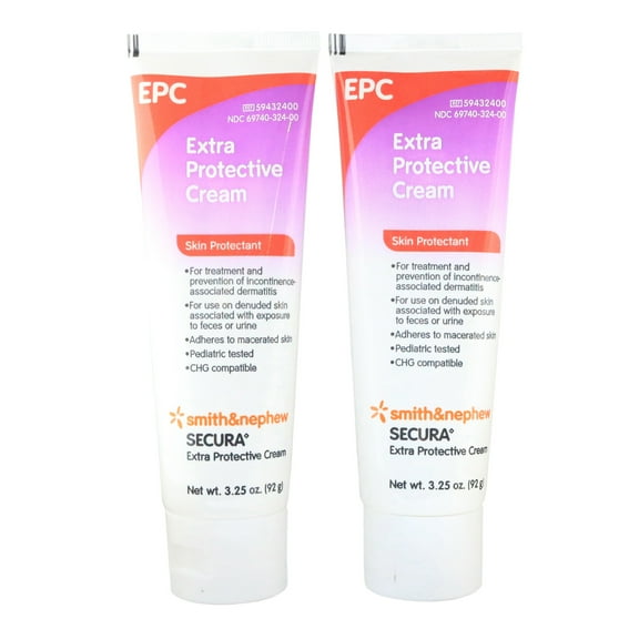 Smith & Nephew 59432400 Secura Extra Skin Protective Cream 3.25 oz - Pack of 2 Tubes
