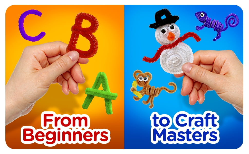 Learn & Climb Kids Arts and Crafts Activities - Create 21 Craft Figures, Hours of Crafting. Art Supplies & Instructions for Boys & Girls Ages