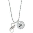 thumbnail image 1 of Delight Jewelry Silvertone God Gave Me You Infinity Sign Silvertone Script Initial Disc - P - Charm Necklace, 20"+3", 1 of 4