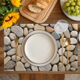 thumbnail image 4 of Cobblestones Placemats Set of 12, Gravel Rock Natural Stones Pattern Art Placemats for Dining Table, Place Mats for Kitchen Tabletop, Waterproof Wipeable Dining Table Mats Set, 4 of 9