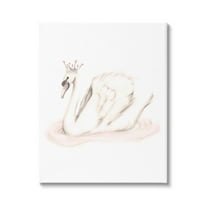 Stupell Industries Elegant Swan Princess Wearing Crown Tiara Pink Jewels Graphic Art Gallery Wrapped Canvas Print Wall Art, Design by Studio Q