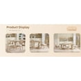 thumbnail image 5 of French Country Dining Chairs Set of 2, Beige Upholstered Rattan Back Chairs, Solid Wood, Stackable for Kitchen/Living Room. Carved &amp; Wire Drawing Design., 5 of 20