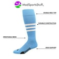 thumbnail image 2 of MadSportsStuff Dugout Striped Baseball Softball Socks, Columbia Blue/White, X-Large, 2 of 2