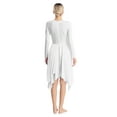 thumbnail image 3 of iiniim Women Worship Metallic Praise Dance Dress with Baggy Pants Liturgical Dancewear White S, 3 of 7