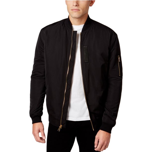 Chaqueta Bomber acolchada WHT SPACE para hombre negra grande