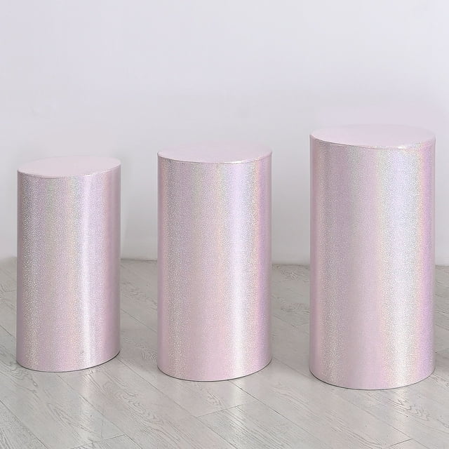Juego de 3 Fundas de Spandex para Soporte de Cilindro Uxcell, Rosa Claro (Tela Reflectante-Laser-Pequeño)