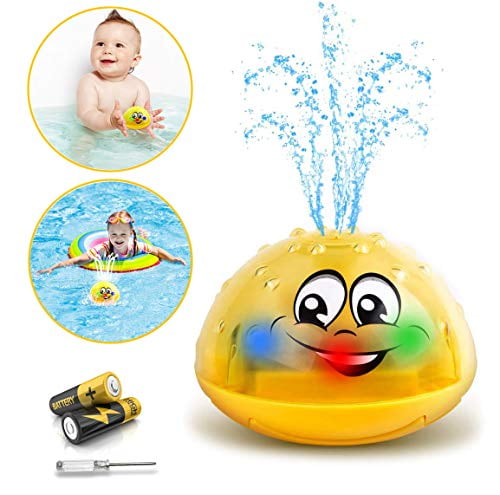 Red Spray Water Toy with LED Light Bathtub Toys Sprinkler Bath Toys for Toddlers 1-3 Years LETBEFUNA Baby Bath Toys