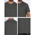thumbnail image 7 of DARING DIVA Men's Henley Breathable Short Sleeve Button Down T-Shirt M Dark Gray, 7 of 7