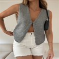 thumbnail image 2 of Women Knit Sweater Vest Tops Sleeveless V-Neck Button up Tank Tops, 2 of 6