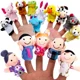 thumbnail image 2 of Juego de 10 marionetas de dedo de animales, muñeco de peluche para bebé, marionetas de mano de dibujos animados familiares, cerdos, teatro de tela, juguetes educativos para niños, 2 of 5