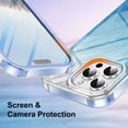 thumbnail image 5 of ELEHOLD Clear Case for iPhone 16 Pro, Full Body Rugged Case Built with Screen Protector,Soft TPU Bumper Gradient Feather Design Case,Blue, 5 of 6