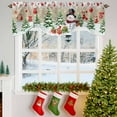 thumbnail image 3 of Christmas Snowman Tie Up Valances Curtain, Xmas Tree Socks Ball Red Linen Winter Adjustable Rod Pocket Short Window Treatment Tie Up Curtains Valances for Kitchen Living Room Bathroom 60x18 Inches, 3 of 9