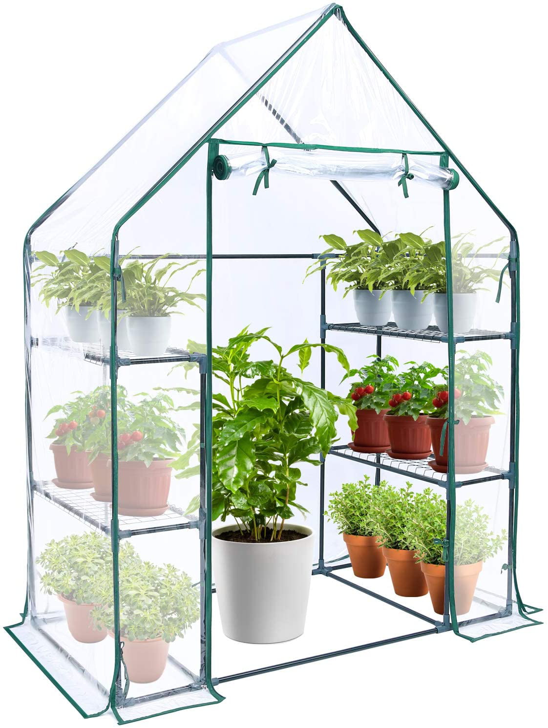 6 Shelves Greenhouse Portable Mini Walk In Outdoor MINI Planter House 3 Tiers 