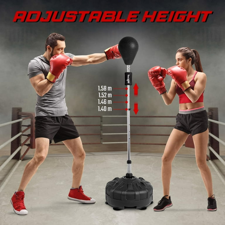 Yes4All Pedestal Punching Bag with Stand and PU Leather Speed Reflex Ball Home Gym