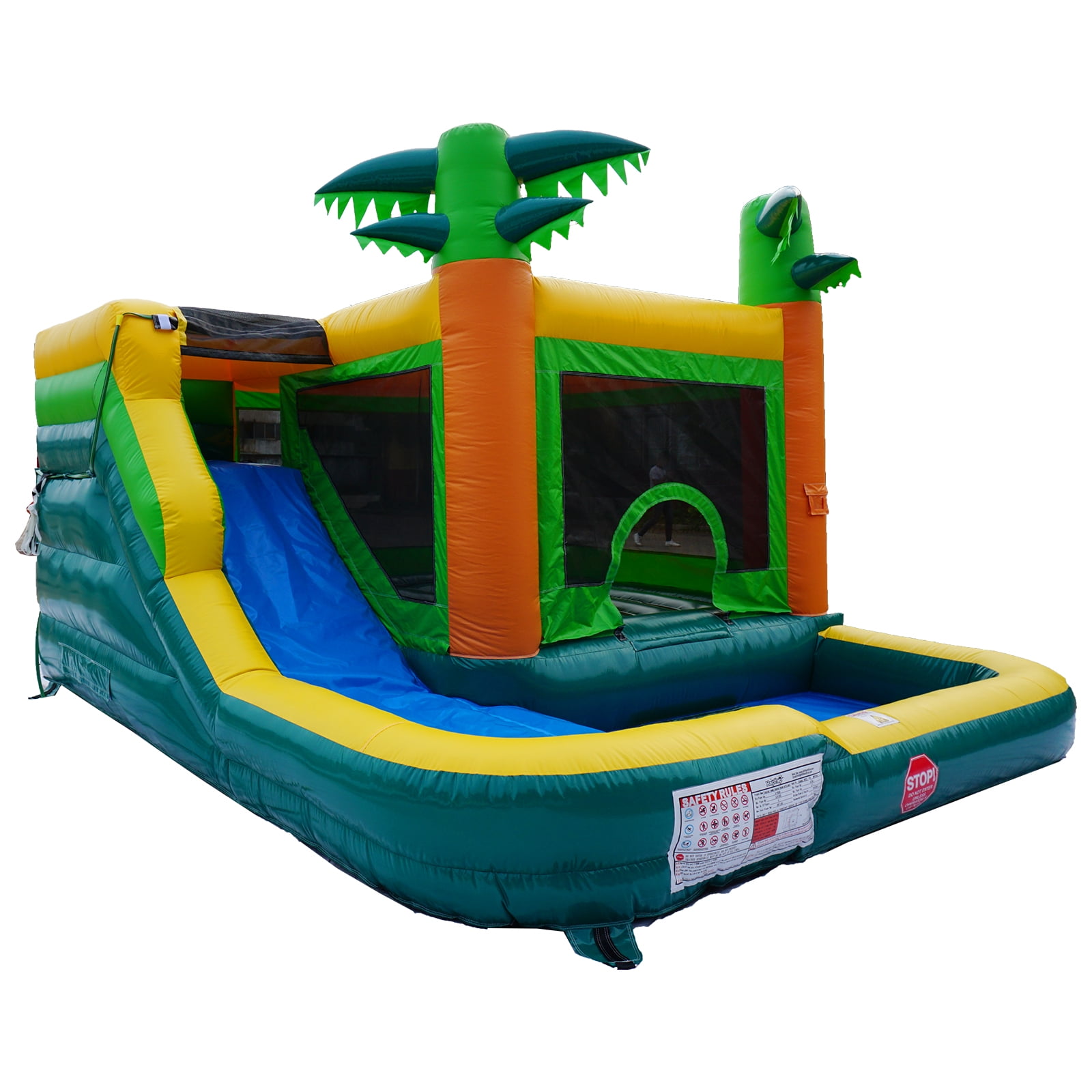 Hapcap Commercial PVC Inflatable Bounce House Water Slide Combo for Kids, Backyard, Without Air Blower