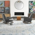thumbnail image 3 of Walker Pillow Back Fabric Linen Nursery Rocking Chair in Dark Gray (Set of 2), 3 of 7