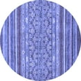 thumbnail image 1 of Ahgly Company Machine Washable Indoor Round Abstract Blue Modern Area Rugs, 8' Round, 1 of 4